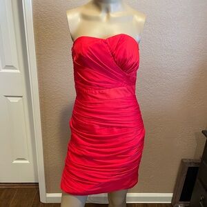 RED STRAPLESS COCKTAIL DRESS 6